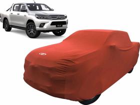 Capa Automotiva Toyota Hilux De Tecido Helanca Cor Vermelha