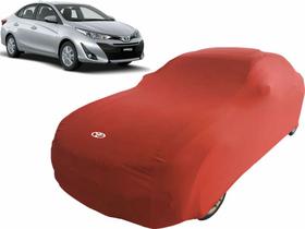 Capa Automotiva Toyota Yaris Sedan De Tecido Cor Vermelha