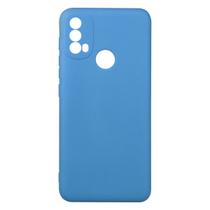 Capa Aveludada Azul compatível Moto E40 6.5 XT2159 + Película Vidro 9h - Cell In Power25