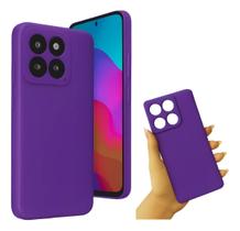 Capa Aveludada Case Silicone Roxo para Moto Edge 60 Fusion