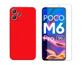 Capa Aveludada Compativel Com Xiaomi Poco M6 Pro + Pelicula Hidrogel Capa Aveludada Compativel Com Xiaomi Poco M6 Pro + Pelicula Hidrogel