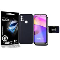 Capa Aveludada Moto E40 XT2159 + Pel 3d + Pel Camera - Cell In Power25 Capa Aveludada Moto E40 XT2159 + Pel 3d + Pel Camera - Cell In Power25