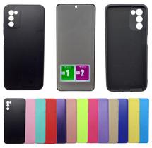 Capa Aveludada Para Galaxy A03s A02s + Pelicula Privacidade