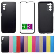 Capa Aveludada Para Galaxy A03s A02s + Pelicula Vidro 3d