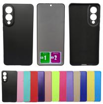 Capa Aveludada Para Galaxy S25 Edge + Pelicula Privacidade - Mustangshop