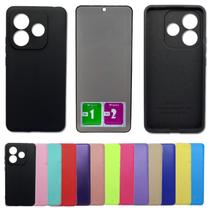 Capa Aveludada Para Redmi Note 14 5g + Pelicula Privacidade