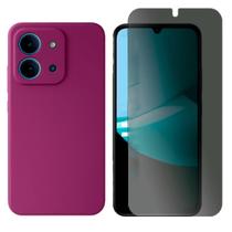 Capa Aveludada Para Xiaomi Poco C85 4G + Pelicula Privacy