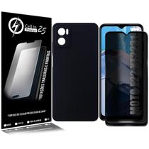 Capa AVELUDADA + Película Privacidade Compatível Moto E22 XT2239 6.5 - Cell In Power25