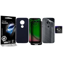 Capa Aveludada + Película Privacidade + traseira + Câmera P/ Moto G7 Play XT1952 5.7 - Cell In Power25