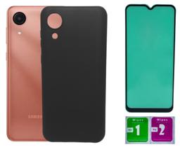 Capa Aveludada Preta Para Galaxy A03 Core+ Película Ceramica Capa Aveludada Preta Para Galaxy A03 Core+ Película Ceramica
