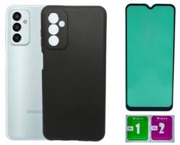 Capa Aveludada Preta Para Galaxy M13 M23 + Película Ceramica Capa Aveludada Preta Para Galaxy M13 M23 + Película Ceramica
