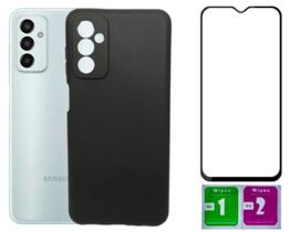 Capa Aveludada Preta Para Galaxy M13 M23 + Película Vidro 3D Capa Aveludada Preta Para Galaxy M13 M23 + Película Vidro 3D