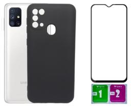 Capa Aveludada Preta Para Galaxy M31 M21s + Película 3D 9D