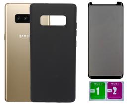 Capa Aveludada Preta Para Galaxy Note 8 + Pel. Privacidade Capa Aveludada Preta Para Galaxy Note 8 + Pel. Privacidade
