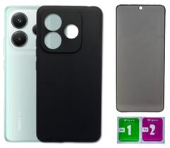 Capa Aveludada Preta Para Redmi Note 14 5g + Pel Privacidade