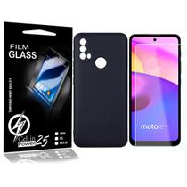Capa Aveludada Preto compatível Moto E40 6.5 XT2159 + Película Vidro 9h - Cell In Power25 Capa Aveludada Preto compatível Moto E40 6.5 XT2159 + Película Vidro 9h - Cell In Power25