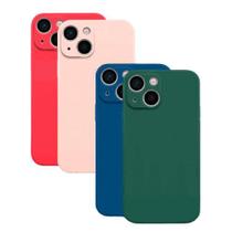 Capa Aveludada Silicone Anti Impacto Para iPhone 15 Todos