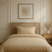 Capa Avulsa Edredom Solteiro 400 Fios Microfibra Duvet-Cor:Bege Palha Capa Avulsa Edredom Solteiro 400 Fios Microfibra Duvet-Cor:Bege Palha