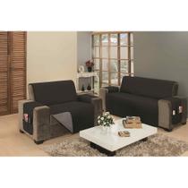 Capa avulsa proteçao para sofa king de 3 lugares dupla face pet caes e gatos tecido impermeavel em viés e matelado com porta objeto largura do assento