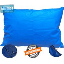 Capa Azul Impermeável Para Travesseiro Hospitalar 50x70 cm Com Zíper