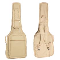 Capa Bag Guitarra Acolchoada Luxo 2 Bolso Cargo Premium Bege