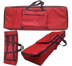 Capa Bag Master Luxo Para Teclado Korg Pa600 Nylon Vermelho Carbon