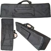 Capa Bag Master Luxo Para Teclado Korg X5d 61 Nylon Preto Carbon