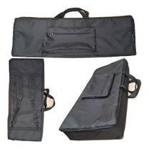 Capa Bag Master Luxo Para Teclado Yamaha Np V80 Nylon Preto Carbon