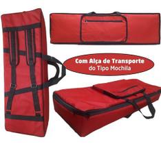 Capa Bag Master Luxo Para Teclado Yamaha Ypt360 Vermelho