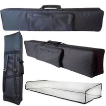 Capa Bag Master Luxo Piano Digital Roland Rd700 Vermelha + Cobertura Cristal - Carbon