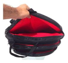 Capa Bag Para Conjunto De Pratos Até 22 Master Luxo Vermelha Carbon