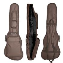 Capa Bag para Contra baixo acolchoada 2 Bolso cargo Premium Marrom