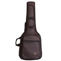 Capa Bag Para Guitarra Couro Premium Acolchoado Marrom - Jpg Bags