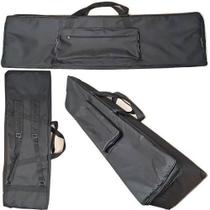 Capa Bag Para Teclado Alesis Qx49 Master Luxo Nylon Preto Carbon