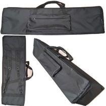 Capa Bag Para Teclado Alesis Qx49 Nylon Master Luxo Preto - Carbon