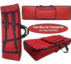Capa Bag Para Teclado Yamaha Psr-e273 Master Luxo Vermelho