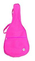 Capa bag para violão classico simples com alça e bolso rosa resistente em nylon - JPG