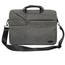 Capa Bag Pasta para Notebook Até 15,6" com Zíper 6 Compartimentos Reforçado Alça de Mão e Ombro Cinza Premium