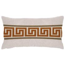 Capa Baguete 29x52 cm Linho Chave Grega Tropical Terracota A