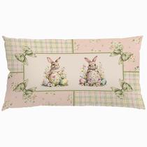 Capa Baguete 29x52 Suede Páscoa Tartan Rosa A