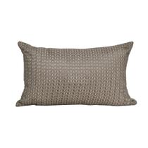 Capa Baguete 30x50 cm Linho com Aplique Renda 2 Ocre