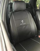 capa banco carro 100% couro preto para Logan 2009