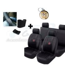 capa banco carro couro preto+capa volante p Tempra 98