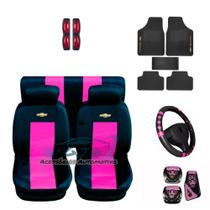 capa banco carro couro rosa+acessorios p celta 2002 capa banco carro couro rosa+acessorios p celta 2002
