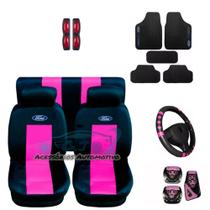 capa banco carro couro rosa+acessorios p Focus 2003
