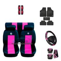 capa banco carro couro rosa+acessorios p gol g4 2009 capa banco carro couro rosa+acessorios p gol g4 2009