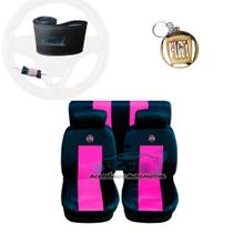 capa banco carro couro rosa+capa volante p argo 2018
