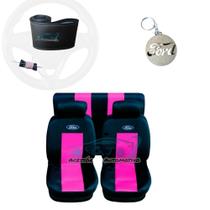 capa banco carro couro rosa+capa volante p fiesta 2003 capa banco carro couro rosa+capa volante p fiesta 2003