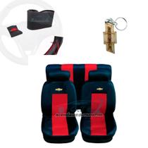 capa banco carro couro vermelho+capa volante p clássic 2002