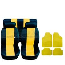 capa banco carro em nylon amarelo +tapete para Sandero 2013